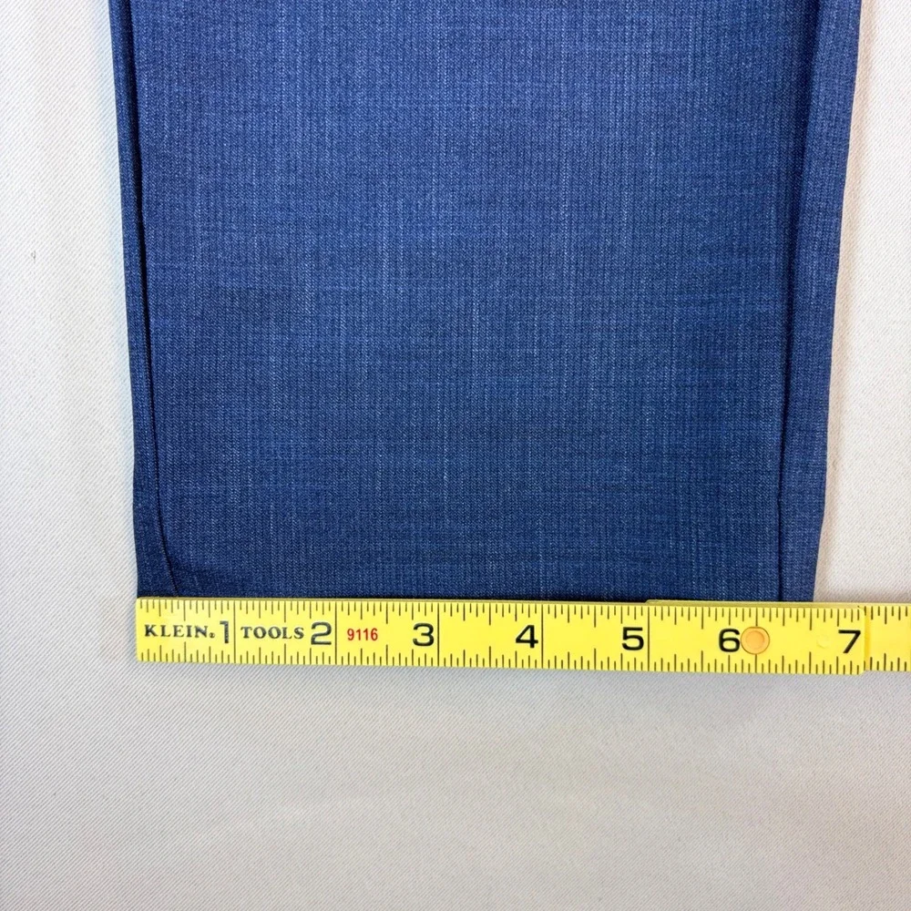 State & Liberty Athletic Fit Stretch Pants Mens 36 Blue Wrinkle Free Suit Dress
